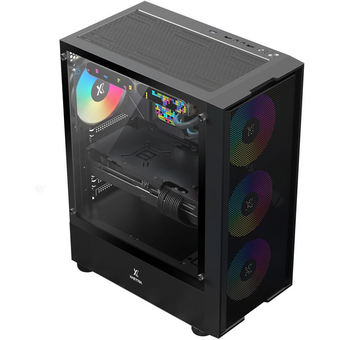  Корпус XASTRA A302 4FRGB Black (A301-BK-FC120FRGB-4F-GL) ATX/Mesh/ tempered glass / 4x120mm FC120-FRGB fans 