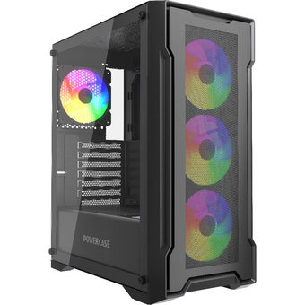  Корпус Powercase Mistral X4B (CMXB-L4), Tempered Glass, 4x 120mm FRGB Fans, чёрный, ATX 