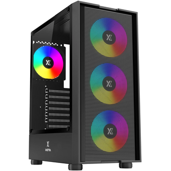  Корпус XASTRA A302 4FRGB Black (A301-BK-FC120FRGB-4F-GL) ATX/Mesh/ tempered glass / 4x120mm FC120-FRGB fans 