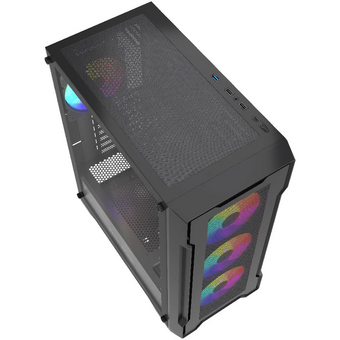  Корпус Powercase Mistral X4B (CMXB-L4), Tempered Glass, 4x 120mm FRGB Fans, чёрный, ATX 