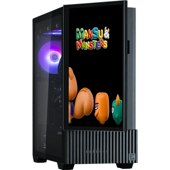  Корпус ZALMAN Z10 DS, ATX, Black, Window, built-in 15.6-inch FHD display, 2x3.5", 2x2.5", 2xUSB3.0, 1xUSB 3.1 Type-C, Front 2x120mm, Rear 1x120mm ARGB 