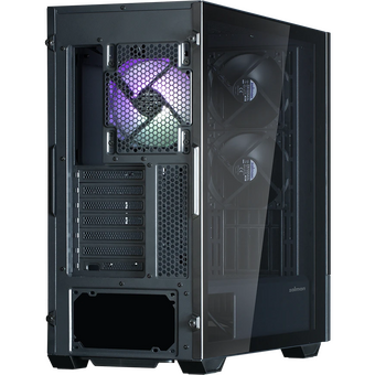  Корпус ZALMAN Z10 DS, ATX, Black, Window, built-in 15.6-inch FHD display, 2x3.5", 2x2.5", 2xUSB3.0, 1xUSB 3.1 Type-C, Front 2x120mm, Rear 1x120mm ARGB 