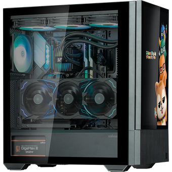  Корпус ZALMAN Z10 DS, ATX, Black, Window, built-in 15.6-inch FHD display, 2x3.5", 2x2.5", 2xUSB3.0, 1xUSB 3.1 Type-C, Front 2x120mm, Rear 1x120mm ARGB 