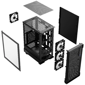  Корпус Powercase Mistral PA5B (CMOAB-L4), Tempered Glass, 4x 120mm FRGB Fans, чёрный, ATX 