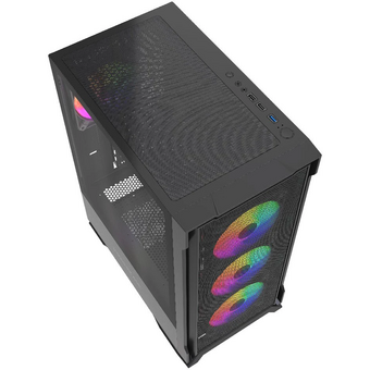 Корпус Powercase Mistral AZ4B ARGB (CMAZB-A4), Tempered Glass, 4x 120mm ARGB Fans, чёрный, ATX 