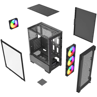  Корпус Powercase Mistral AZ4B ARGB (CMAZB-A4), Tempered Glass, 4x 120mm ARGB Fans, чёрный, ATX 