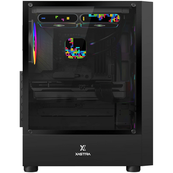  Корпус XASTRA A302 4FRGB Black (A301-BK-FC120FRGB-4F-GL) ATX/Mesh/ tempered glass / 4x120mm FC120-FRGB fans 