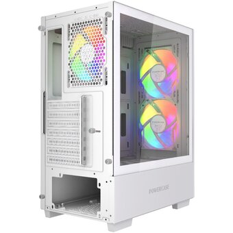  Корпус Powercase Mistral AY3W ARGB (CMAYW-A3), Tempered Glass, 2x 140mm +1x 120mm ARGB Fans, белый, ATX 
