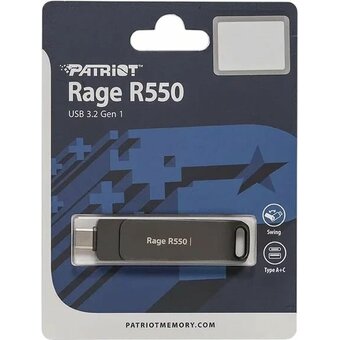  USB-флешка Patriot Rage R550 (PE1TR550DSAD) 1Tb USB 3.2 Gen 1 Swing Type-A+C black 
