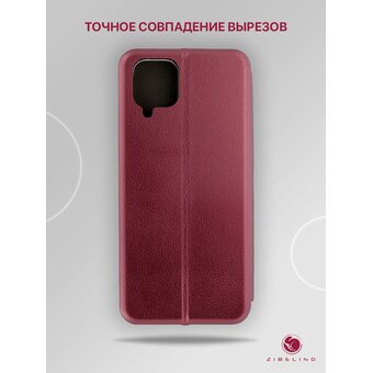  Чехол книжка Book для Samsung A12, M12 с рисунком, с магнитом, бордовый, с принтом КАПЛИ РОСЫ 