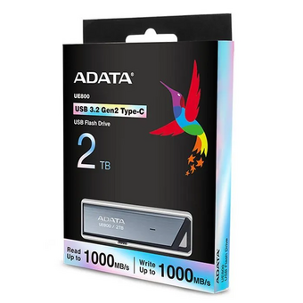  USB-флешка A-DATA Elite UE800 (AELI-UE800-2T-CSG) 2TB USB 3.2/TypeC, Серый, металлич.1000/1000 Mb/s 
