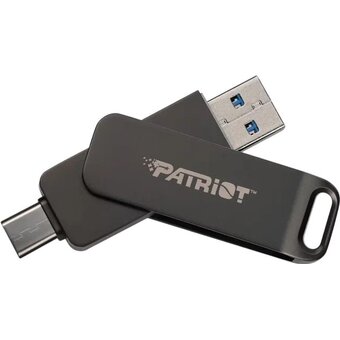  USB-флешка Patriot Rage R550 (PE128GR550DSAD) 128Gb USB 3.2 Gen 1 Swing Type-A+C black 