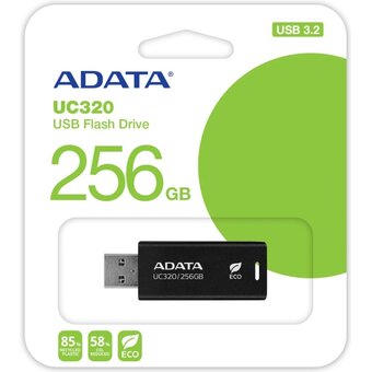  USB-флешка A-DATA UC320 (UC320-256G-RBK/BK) 256GB USB 3.2, черный выдвижной 