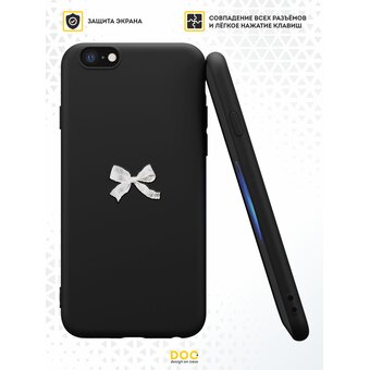  Силиконовый чехол DesignOnCase для iPhone 6/6s (Айфон 6с), Белый бантик 
