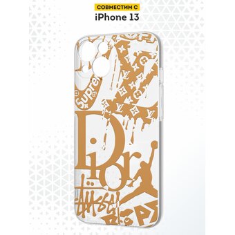  Силиконовый чехол  DesignOnCase для iPhone 13 (Айфон 13 ), Dior 