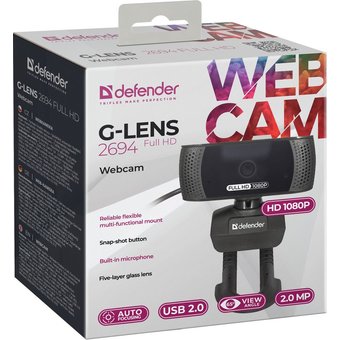  Вебкамера Defender G-lens 2694 черный (63194) 