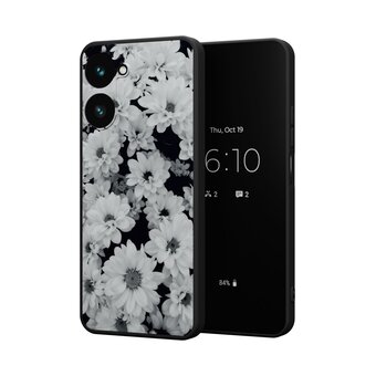  Силиконовый чехол DesignOnCase для Realme 10 Pro (5G) (Риалми 10 Про 5Джи), Ромашки ч/б 