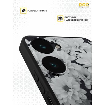  Силиконовый чехол DesignOnCase для Realme 10 Pro (5G) (Риалми 10 Про 5Джи), Ромашки ч/б 