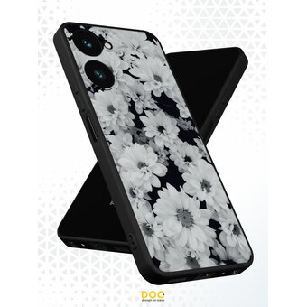  Силиконовый чехол DesignOnCase для Realme 10 Pro (5G) (Риалми 10 Про 5Джи), Ромашки ч/б 