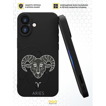  Силиконовый чехол DesignOnCase для iPhone 16 (Айфон 16), Овен 