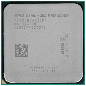 Процессор AMD Athlon 300 PRO 300GE (YD300BC6M2OFH) 3.4GHz,5MB,35W,AM4 tray, with Radeon Vega Graphics 