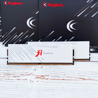 ОЗУ Kingbank KRRW series (K5.01.FLA5FE9301) 64GB (2x32Gb) 6400MHz DDR5 White Heatsink RGB / Hynix A-die CL32 (32-39-39-80) 