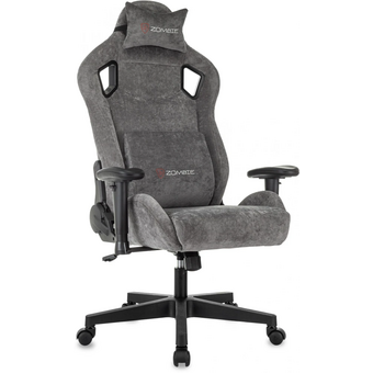  Кресло игровое Zombie Ghost Fabric серый Light-19 крестов. пластик 