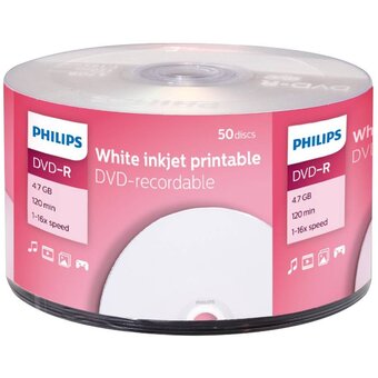  Диск DVD-R Philips DM416U50F/97 4.7Gb, 16x, Bulk (50), Ink Printable 
