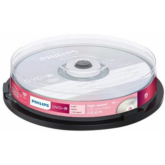  Диск DVD-R Philips DM4S6B10F/97 4.7Gb, 16x, Cake Box (10) 