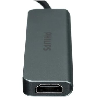  Разветвитель Philips SWV6115G/59 USBС-HDMI+USB+PD 5в1 длина кабеля 10см 