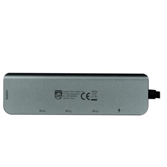  Разветвитель Philips SWV6115G/59 USBС-HDMI+USB+PD 5в1 длина кабеля 10см 