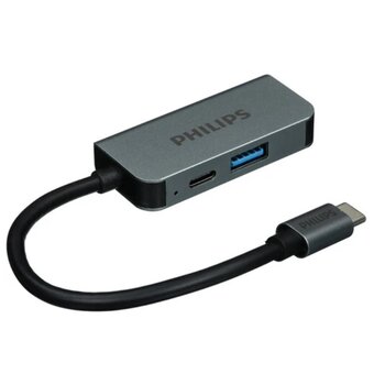  Разветвитель Philips SWV6113G/59 USB С-HDMI+USB A+USB C PD 3 в 1 длина кабеля 10см 
