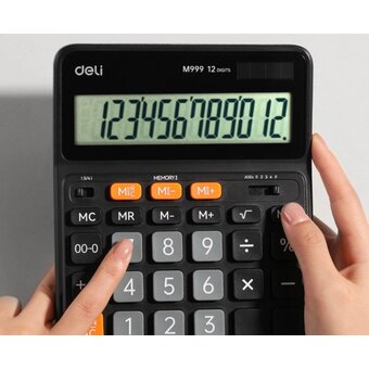  Калькулятор настольный Deli Askend EM999 черный 