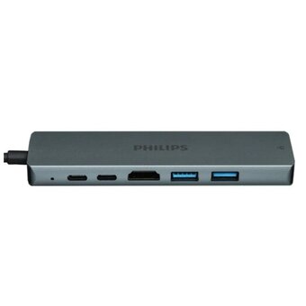  Разветвитель Philips SWV6116G/59 USB С-HDMI+USB A+USB C+LAN 6в1 длина кабеля 10см 