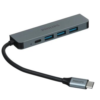  Разветвитель Philips SWV6015B/70 USB С-HDMI+USB A+USB C 5в1 длина кабеля 10см 