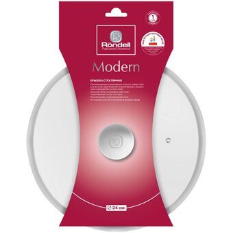  Крышка Rondell Modern RDA-1738 d-24см крыш.прозрачный руч.стальная 