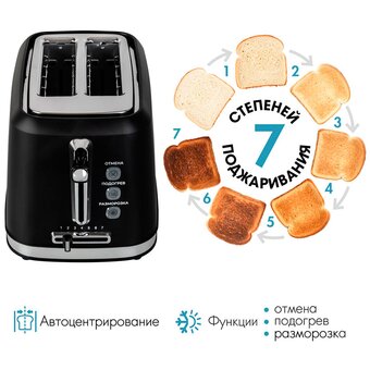  Тостер TUAREX TK-6004 черный/стальной 