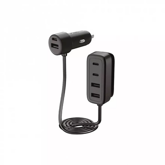  АЗУ TTEC 2CKP06S SmartCharger 6in1 PD 90W Car Fast Charger 3 USB-C + 3 USB-A Black 