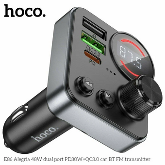  АЗУ Bluetooth HOCO E86 Alegria 48W dual port PD30W+QC3.0 черный 