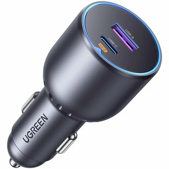  Автомобильное зарядное устройство UGREEN EC701 (35023) 63W 2*USB-C PD 3.0&USB-A w/o Cable Fast Car Charger Gray 