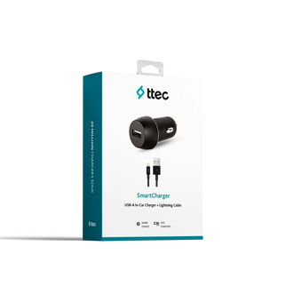  АЗУ TTEC 2CKS20LS SmartCharger In-Car Charger 2.1A + Lightning Cable Black 