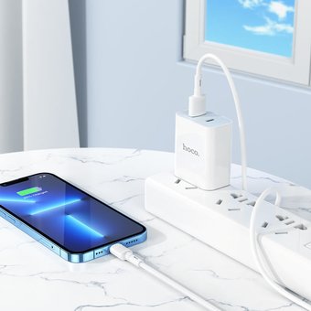  Дата-кабель HOCO X83 lightning 1м (белый) 