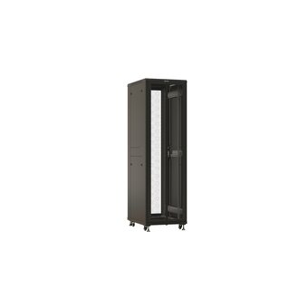  Шкаф серверный Hyperline (TTBR-4262-DD-RAL9004) напольный 42U 600x1200мм 