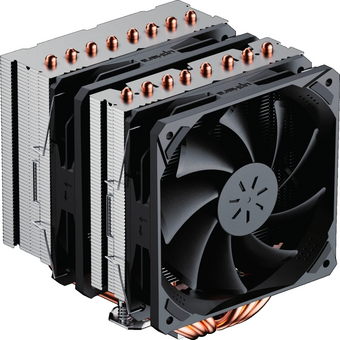  Кулер upHere D8SEK Black / 8HPx6mm, 280W TDP, dual tower, 2x120mm fans, 600-1600RPM, 68.2 CFM, 25dBA 