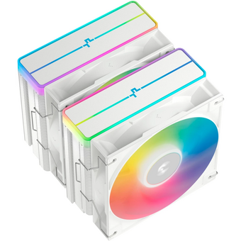  Кулер DEEPCOOL AG620 WH ARGB V2 LGA20XX/1700/1200/115X/AM5/AM4 (TDP 260W, PWM, ARGB Dual Fan 120mm, 6 тепл. трубок, белый) Ret 