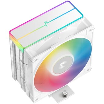  Кулер DEEPCOOL AG400 WH ARGB V2 LGA1851/1700/1200/115X/AM5/AM4 (TDP 220W, PWM, ARGB Fan 120mm, 4 тепл. трубки, белый) Ret 