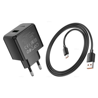  СЗУ HOCO CS17A Wish single port 22.5W multi-protocol charger EU black 