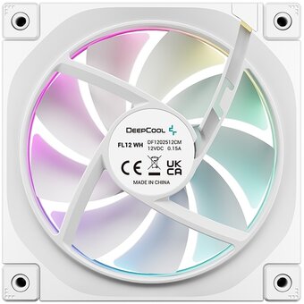  Вентилятор DEEPCOOL FL12 WH-3 in 1 120x120x25мм (PWM, ARGB, белый, 500-2150об/мин) Color Box 