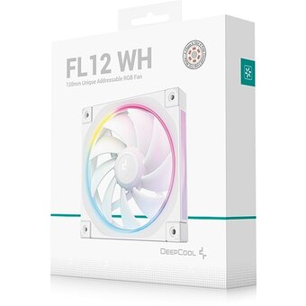  Вентилятор DEEPCOOL FL12 WH 120x120x25мм (PWM, ARGB, белый, 500-2150об/мин) Color Box 