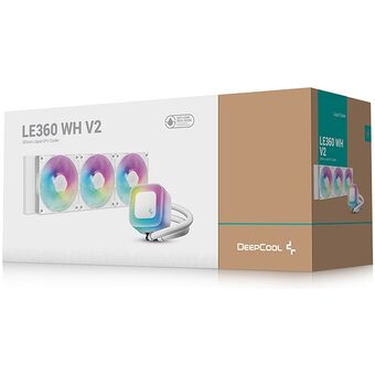  СВО DEEPCOOL LE360 WH V2 LGA1851/1700/1200/115X/AM5/AM4 (TDP 300W, ARGB Lighting, Anti-Leak edition, PWM, Triiple Fan) 